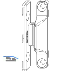 MACO Anpressverschluss, Fl�gel- und Rahmenteil Holz, wei� (206585)