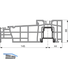 GU Thermostep 204 Grundk�rper Bodenschwelle L=4500 mm silber
