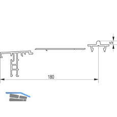 GU Thermostep 204 Trittschwellen-Set 5/180 L=5000 mm IV88-92 Alu silber