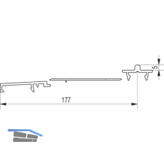 GU Thermostep 204 Trittschwellen-Set 5/177 L=5000 mm IV78 silber