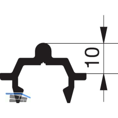 GU HS Laufschiene 10 P1659 f�r Bodenschwelle L=4500 mm silber eloxiert