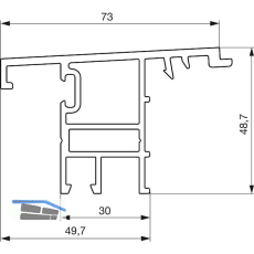 GU Thermostep 204 Wetterprofil 30 P1986, FA 28, L=6700 mm, Alu silber eloxiert