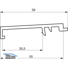 GU Thermostep 164/204 Wetterprofil 144 P2151, FA 28, L=5000 mm, silber eloxiert