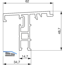 GU Thermostep 204 Wetterprofil 15 P1927, FA 28, L=6700 mm, Alu silber eloxiert