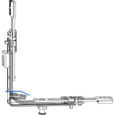 ROTO NT/NX Eckumlenkung Stulp Bodenschwelle unten 1V Falzluft 10 mm silber