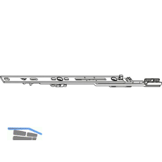 ROTO NT/NX Mittelverschluss mehrteilig ohne Zapfen L=400 mm silber kuppelbar