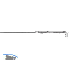 ROTO NX Axerschere zwangsgesteuert P Komfort 12/20-13 PVC L=490 mm rechts silber