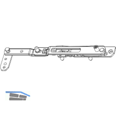 ROTO NT/NX Falzaxerarm Designo 3-fl�gelig Falztiefe 24/30 mm 13V silber links