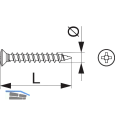 MACO Beschlagsschraube Holz/Kunststoff 4,2x40 mm Phillips Tricoat-Evo