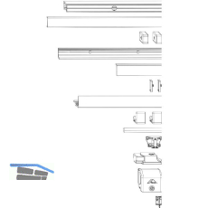 ROTO Patio Alversa Schienen-Set Halteschiene 13 mm verkehrswei� FFB 901-1050 mm