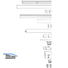 ROTO Patio Alversa Schienen-Set Halteschiene 13 mm verkehrswei� FFB 1651-2000 mm