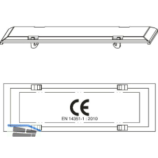 MACO Aufsteckteil f�r Getriebegeh�use CE-EN Aufdruck silber RAL 9022