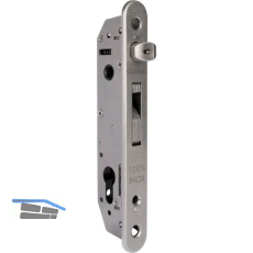 Rohrrahmenschloss Fortylock mit Hakenriegel, PZ 92,DM 20 mm,Stulp rund,Edelstahl