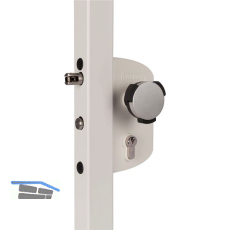Gittertorschlossset LAKZ4i4i mit T�rknopf Kidloc, f�r 40 mm Profile, Alu RAL7016