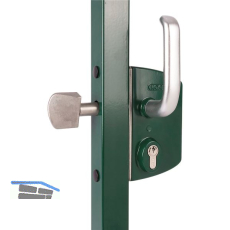 Schiebetorschloss LSKZ4040U2L, f�r 40 mm Vierkantrohr, Aluminium RAL 6005