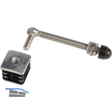 Torband f�r Gartentore, M12, L�nge 130 mm, f�r Vierkantrohr, Edelstahl