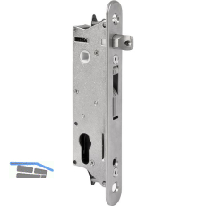 Rohrrahmenschloss Fiftylock mit Hakenriegel, PZ 92,DM 30 mm,Stulp rund,Edelstahl