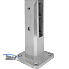 ECONOMY Bodenanker / Halter f�r Glas 12 - 17,52 mm, Edelstahl 2205