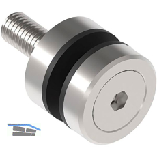 Glaspunkthalter f�r 8 - 18 mm Glas, sichtbar geschraubt, � 30 mm, Edelstahl V2A