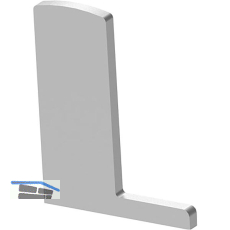 ECONOMY Endkappe f�r Bodenprofil F-Form 0006,links, aufgesetzte Montage,silber