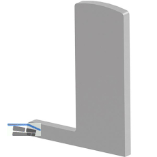 ECONOMY Endkappe f�r Bodenprofil F-Form 0006,rechts,aufgesetzte Montage,silber