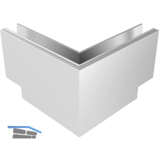 ECONOMY Au�enecke f�r Bodenprofil h-Form 0011,vorgesetzte Montage, silber