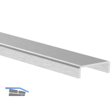 ECONOMY Kantenschutzprofil 24,5x6 mm, L=6000 mm, Glas 20-21,52 mm, Edelstahl