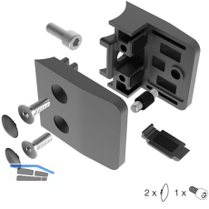 ECONOMY Glasklemmbeschlag f�r Rundrohr 42,4mm, eckig Edelstahl schwarz matt