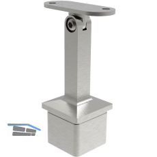 ECONOMY Rohrst�tze verstellbar, Rohr 40 x 40 x 2,0 mm,Edelstahl geschliffen V2A