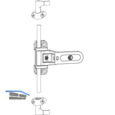 MACO RUSTICO Stangen-Ladenschnappverschluss ohne Schlie�zapfenplatten, schwarz