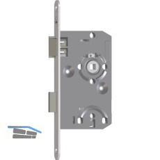 SAG Einstemmschloss 1 246000 BB,DM 55,Stulp 235x18x3mm, links, silber lackiert