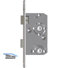 SAG Einstemmschloss 1 413000 WC,DM 55,Stulp 235x18x3mm,rechts, silber lackiert