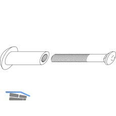MACO RUSTICO Befestigungsschraube mit Gewindeh�lse M5x35 mm, LS 26-38mm, schwarz