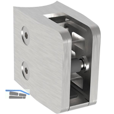 ECONOMY Glasklemmbeschlag f�r Rundrohr 42,4mm, eckig, Edelstahl geschliffen V2A