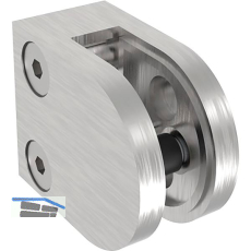 ECONOMY Glasklemmbeschlag f. Vierkantrohr, rund, f�r Glas o. Blech,Edelstahl V2A