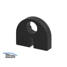 ECONOMY Einlage zu Glasklemmbeschlag Modell 20 f�r 3 mm Blechplatte, Gummi