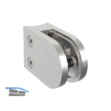 ECONOMY Glasklemmbeschlag f. Rundrohr 42,4mm, rund, Edelstahl geschliffen V2A
