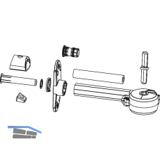 MACO RUSTICO Ladeninnen�ffner-Getriebe BLR L210 mit Achtkant, schwarz (105300)