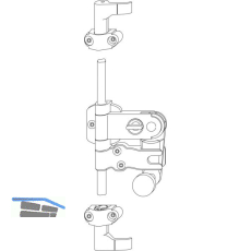 MACO RUSTICO Stangen-Ladenverschluss 2F o. Schlie�zapfen Hebel 116mm,schwarz