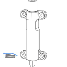 MACO RUSTICO Ladenendverschluss m. Stangenausschluss, links schlie�end, schwarz
