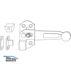 MACO RUSTICO Ladenmittelverschluss 1-flg. m. Arretierung, schwarz, rechts(14027)