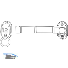 MACO RUSTICO Ladenmittelverschluss 2-flg. m. Hebel gekr�pft L=175mm, schwarz