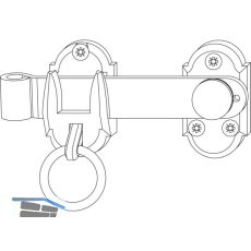 MACO RUSTICO Ladenmittelverschluss 2-flg. m. Hebel kurz L=125mm, schwarz (14216)