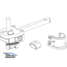 MACO RUSTICO Ladenrasthalter BLR, gerader Kloben, Gr. L 90 , links, schwarz