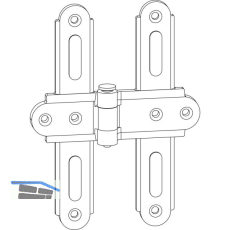 MACO RUSTICO Ladenmittelkreuzband, Versatz 0-25mm, Abstand 25mm, schwarz