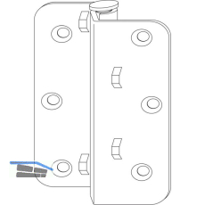 MACO RUSTICO Ladenmittelband gekr�pft, Versatz 25 mm, f�r Faltl�den, schwarz