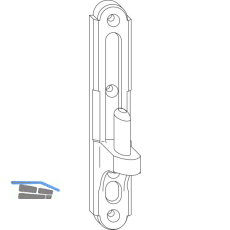 MACO RUSTICO Ladenplattenkloben MV fl�chenb�ndig/gerade, B=25mm, schwarz (14076)
