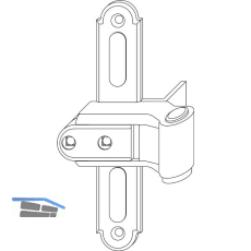 MACO RUSTICO Ladenkreuzband BLR fl�chenb�ndig, verstellbar, schwarz (57056)