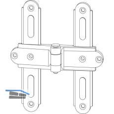MACO RUSTICO Ladenmittelkreuzband, Versatz 0mm, Abstand 25mm, schwarz