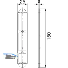 MACO RUSTICO Unterlage f�r Ladenplattenkloben MV Abstand 13 mm, 8 mm, schwarz